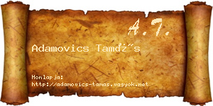Adamovics Tamás névjegykártya